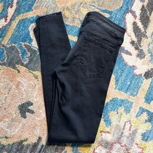 MOTHER denim. The Looker - black destroyed rose wash. Size 28